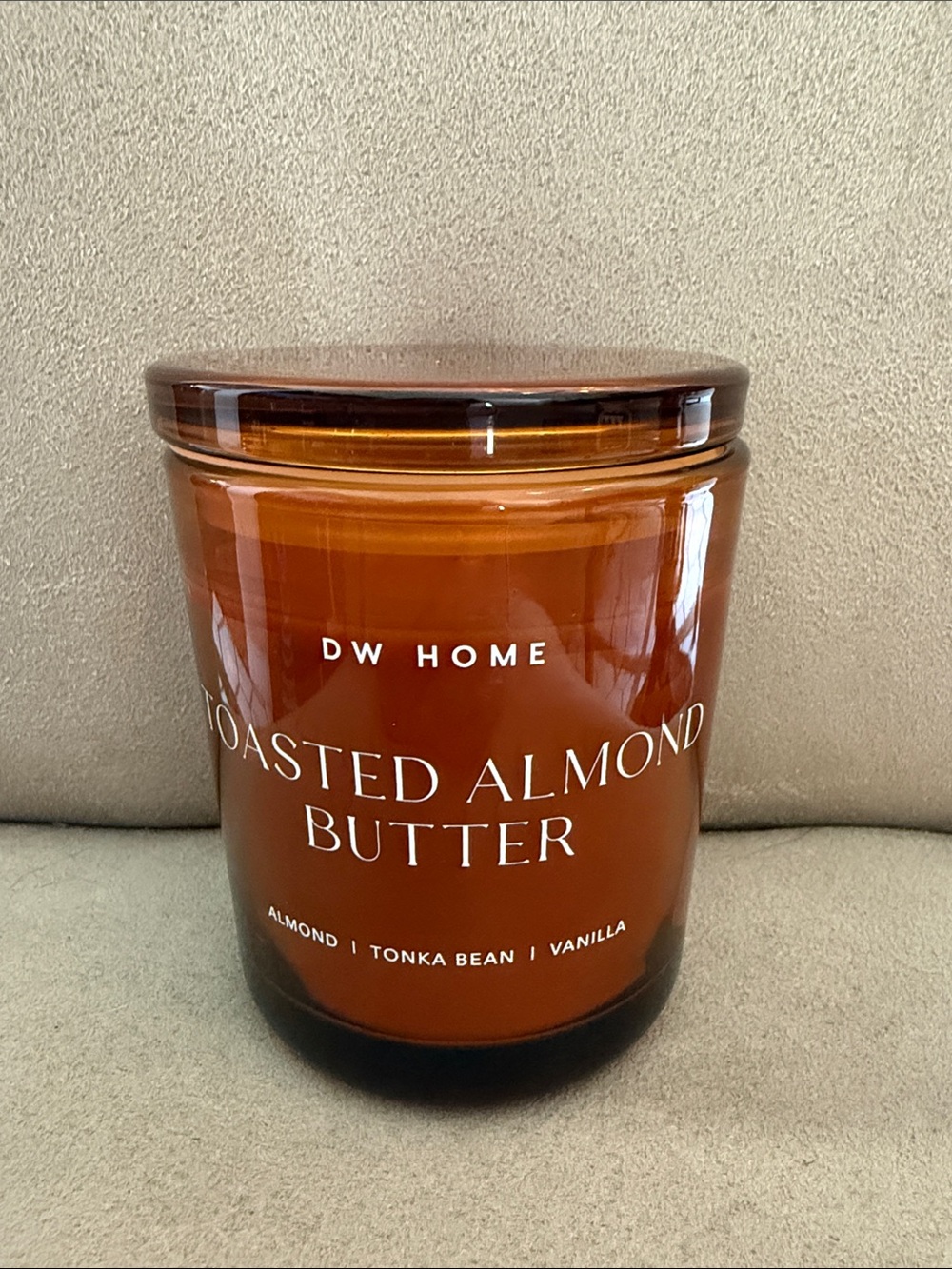 DW Home Amber Toasted Almond Butter Jar Candle